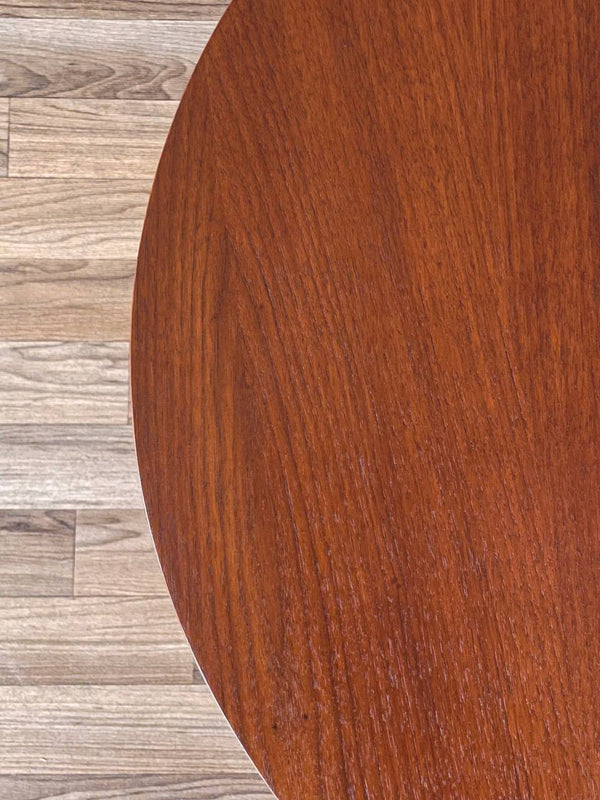 Mid-Century Modern Round Walnut Side Table w/ Sculpted Base, c.1960’s