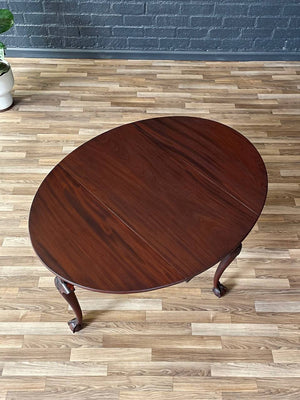 Antique Queen Anne Style Drop- Leaf Dining Table with Cabriole Legs, c.1900’s