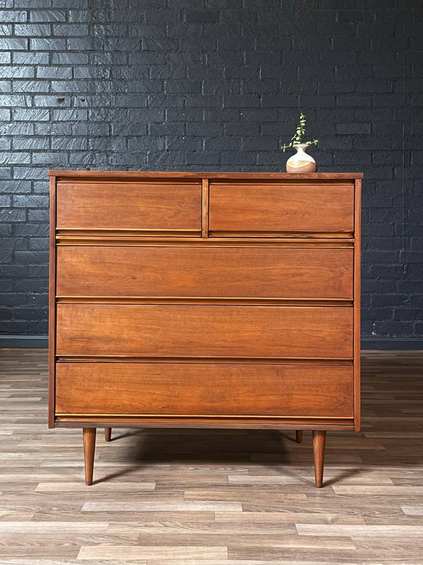 Mid-Century Modern Walnut Highboy Dresser by Dixie, c.1960’s