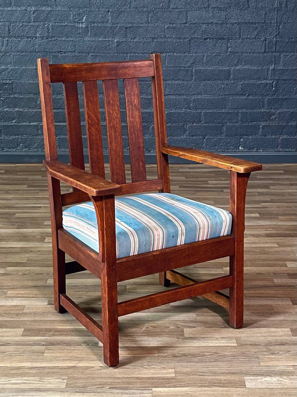 Arts & Craft Mission Oak Armchair by Stickley, c.1910’s