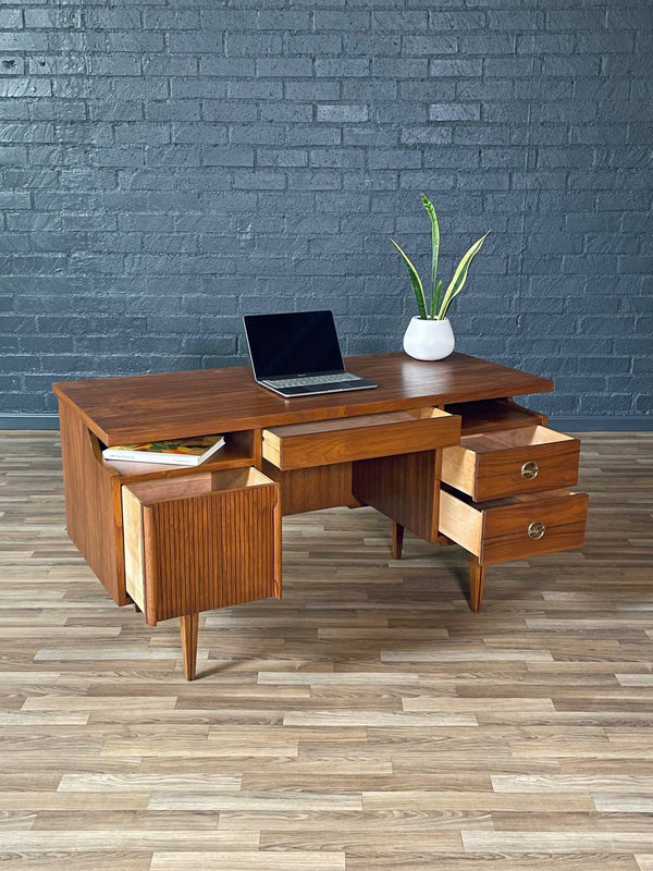 Mid-Century Modern Walnut & Cane Desk by Hooker, c.1960’s