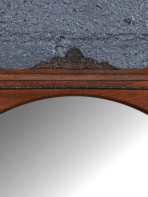 Victorian Renaissance Revival Wood Wall Mirror with Ornate Crest, c.1930's