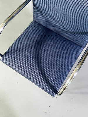 Pair of Knoll Style Chrome Cantilever Armchairs, c.2000's