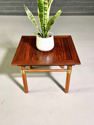 Mid-Century Modern Rosewood, Walnut & Brass Side Table by Bert England, c.1960's