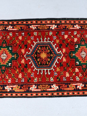 Vintage Persian Karajeh Hand-Knotted Wool Runner Rug, c.1960’s