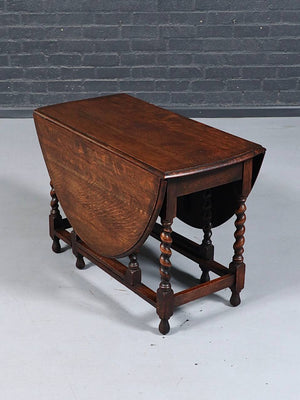 English Jacobean Revival Oak Gateleg Dining Table, c.1920's