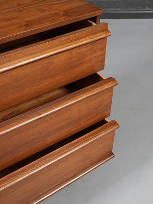 Mid Century Modern Walnut Highboy Dresser by Bassett Furniture, c.1960's