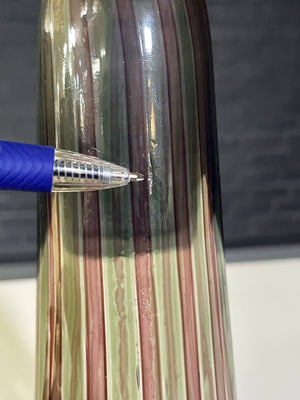 Italian Modern Murano Striped Art Glass Vase, c.1960's