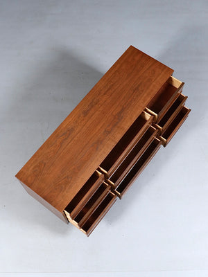Mid-Century Modern 9-Drawer Walnut Dresser by Dixie, c.1960’s