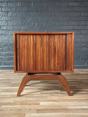 Mid-Century Modern Walnut Tambour-Door Night Stand, c.1960’s