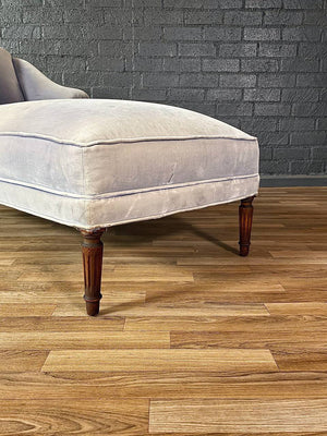 Vintage French Louis XVI Style Chaise Lounge w/ Fluted Legs, c.1950’s