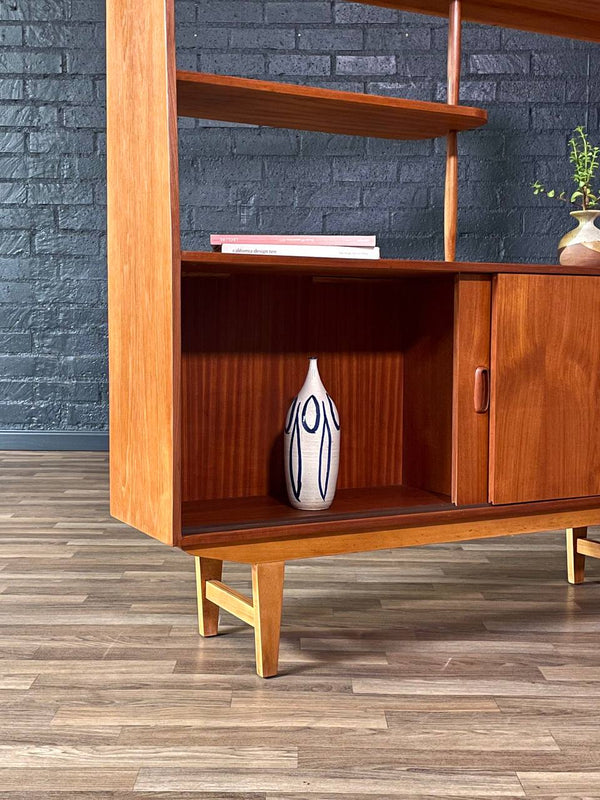 Mid-Century Modern Teak Bookshelf Room Divider Shelving Unit, c.1960’s