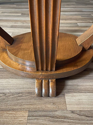 Art Deco Walnut Two-Tier Round Side Table