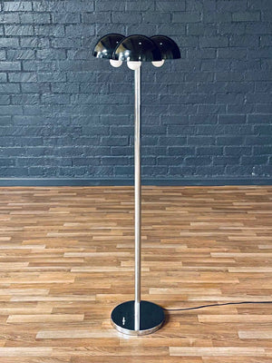 Mid-Century Modern 3-Orb Dome Chrome Floor Lamp, c.1960’s