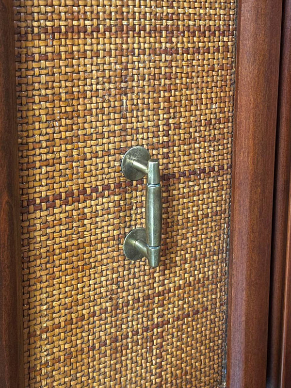 Pair of Mid-Century Modern Walnut Night Stands w/ Cane Doors, c.1960’s