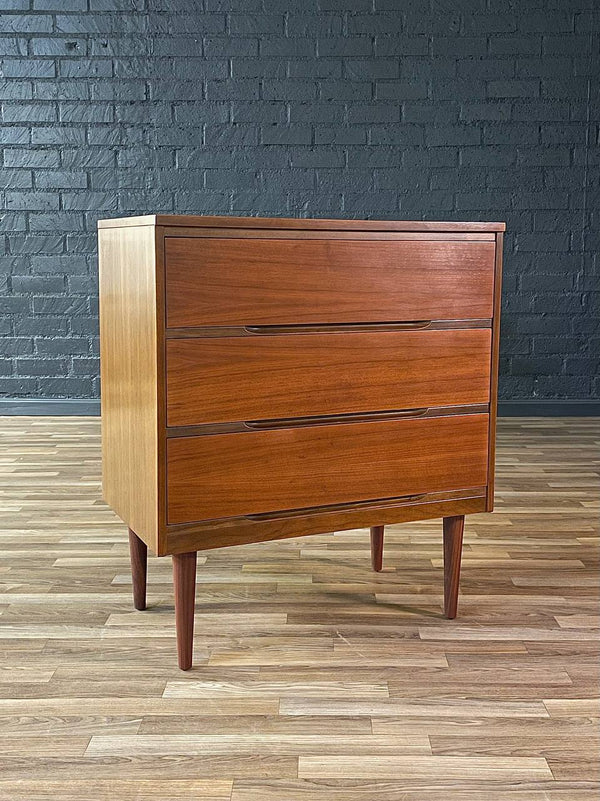 Mid-Century Modern Walnut 3-Drawer Dresser by LA Period, c.1960’s
