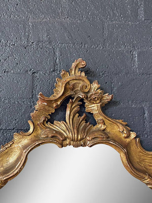 Italian Rococo Style Giltwood Mirror w/ Carved Acanthus Leaves, c.1950’s