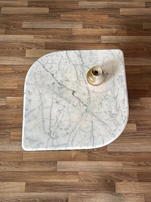 Vintage Italian Post Modern Carrara “Tear Drop” Side Table, c.1970’s