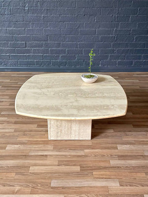 Vintage Post Modern Italian Travertine Coffee Table, c.1980’s