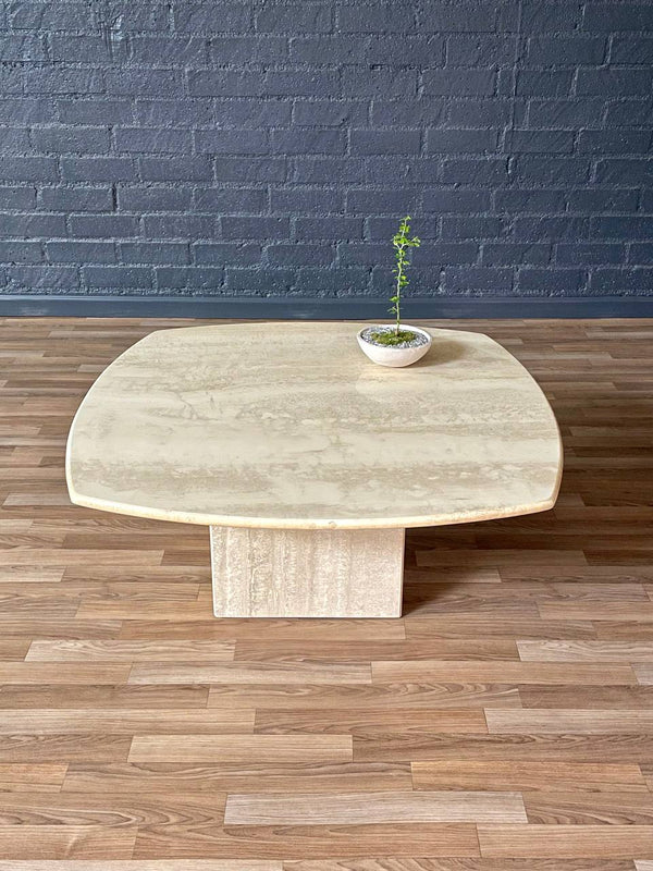 Vintage Post Modern Italian Travertine Coffee Table, c.1980’s