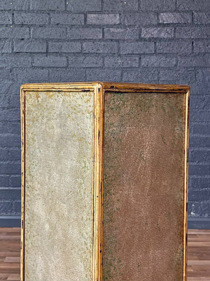 Hollywood Regency Giltwood Pedestal w/ Reverse Glass Panels, c.1960s
