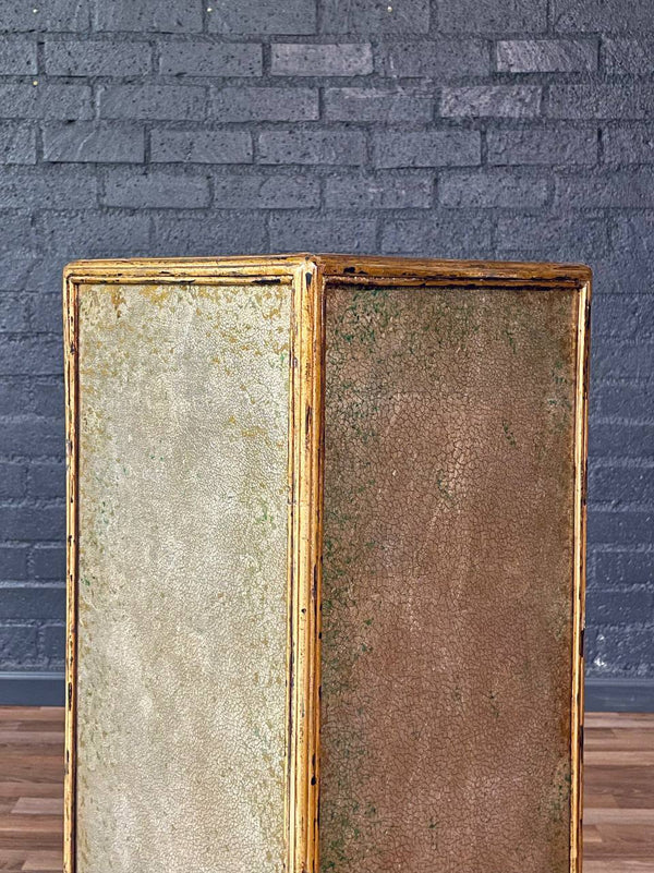Hollywood Regency Giltwood Pedestal w/ Reverse Glass Panels, c.1960s