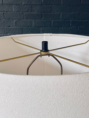 Mid-Century Brutalist Studio Ceramic Table Lamp w/ Sculptural Glazed Form, c.1960s