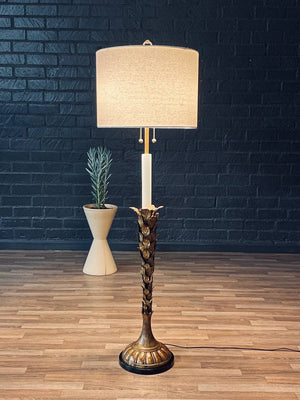 Hollywood Regency Gilt Leaf Floor Lamp, c.1950’s