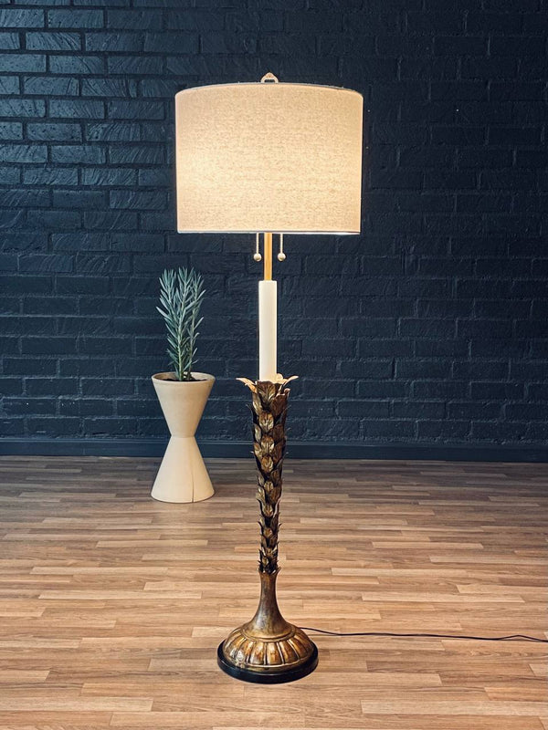 Hollywood Regency Gilt Leaf Floor Lamp, c.1950’s