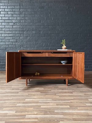 Mid-Century Modern Credenza w/ Travertine Stone & Bi-Folding Doors, c.1960’s