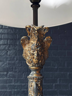 Pair of French Rococo Style Gilt Metal Table Lamps, c.1930’s