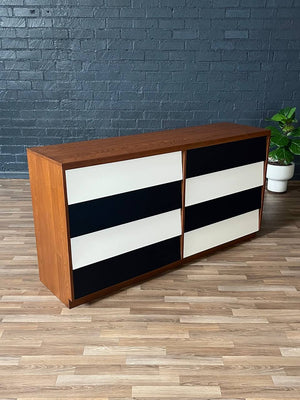 Mid-Century Californian Modern Two-Tone Lacquer & Walnut Dresser by Woodland of CA, c.1960’s