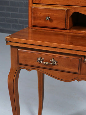 French Provincial Style Secretary Desk w/ Lattice Doors, c.1960's