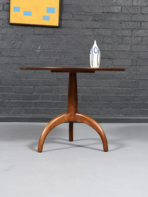 Mid-Century Modern Sculpted Tripod Walnut Dining Table, c.1960’s