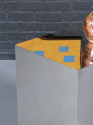 Vintage Post Modern Stainless Steel Pedestals Side Table, c.1980’s