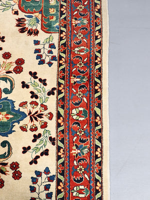 Vintage Indo-Persian Tabriz Floral Medallion Hand-Knotted Wool Rug, c.1970’s