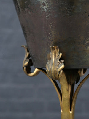 Antique Neoclassical Revival Brass & Gilt Metal Jardinière Plant Stand, c.1920’s
