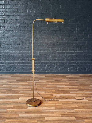 Mid-Century Modern Adjustable Brass Reading Floor Lamp, c.1960’s