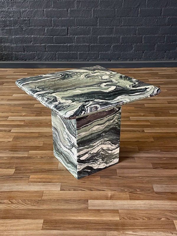 Post Modern Italian Green Cipollino Marble Side Table, c.1970’s