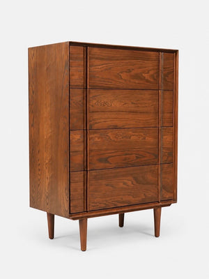 Mid-Century Modern 4-Drawer Sculpted Highboy Dresser, c.1960's Vintage Supply Mid-Century Modern 4-Drawer Sculpted Highboy Dresser, c.1960's Vintage Supply