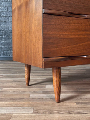 Mid-Century Modern Walnut Highboy Dresser by Harmony House, c.1960’s