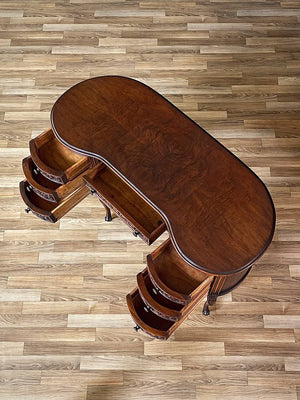 French Kidney Shape Carved Writing Desk, c.1950’s