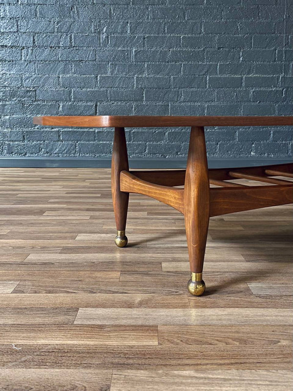Mid-Century Modern Sculpted Coffee Table w/ Magazine Shelf, c.1960’s