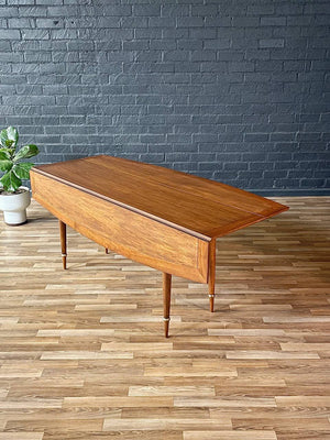 Mid-Century Modern “Sophisticate” Drop-Leaf Dining Table w/ Brass Accents, c.1960’s