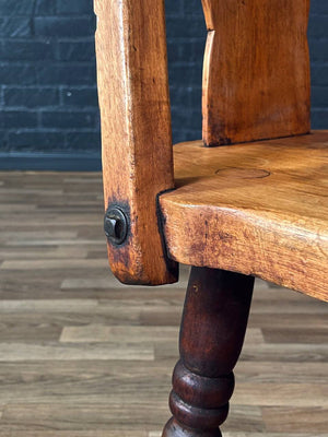 Californian Monterey Spanish Revival Maple Side Chair w/ Turned Legs, c.1920’s