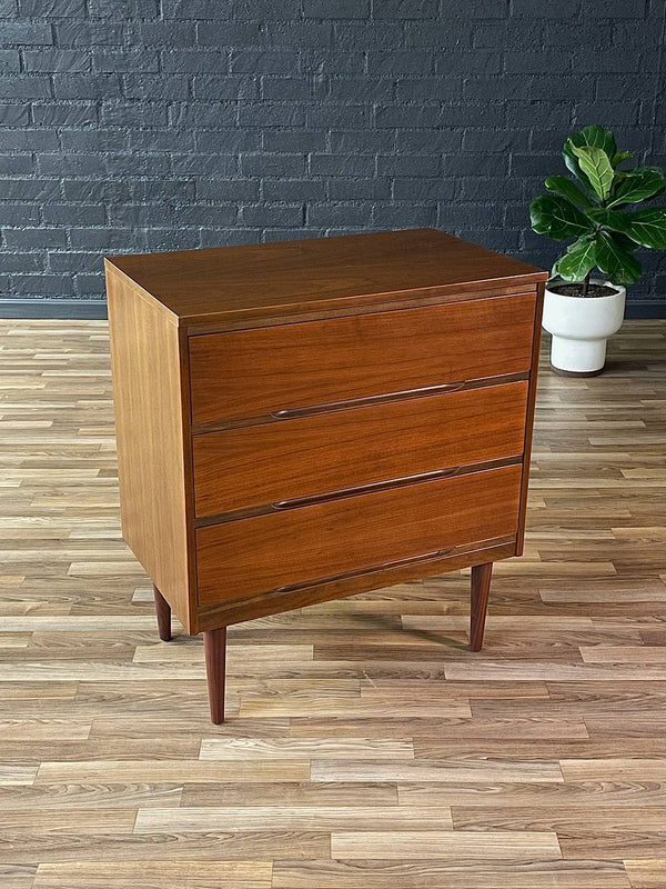 Mid-Century Modern Walnut 3-Drawer Dresser by LA Period, c.1960’s