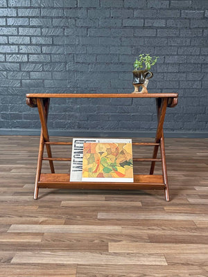 Mid-Century Modern Magazine Rack Side Table w/ Cork Top, c.1960’s