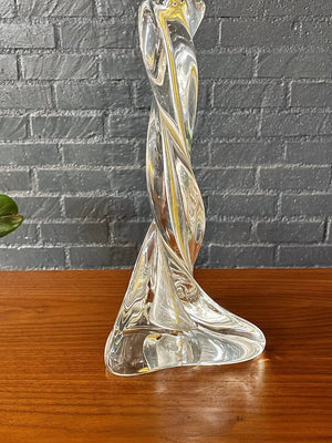Mid-Century Modern Twisted Crystal Glass Table Lamp, c.1960’s