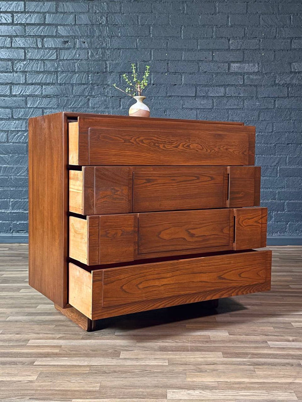 Mid-Century Modern 4-Drawer Geometric Highboy Dresser, c.1960’s