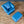 Vintage Post Modern Blue Leather Lounge Chair w/ Ottoman, c.1980’s